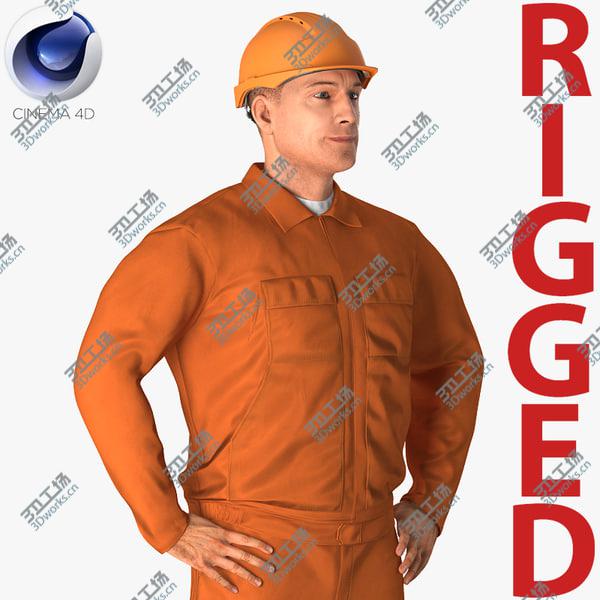 images/goods_img/20210312/Builder Wearing Orange Coveralls Rigged for Cinema 4D 3D/1.jpg
